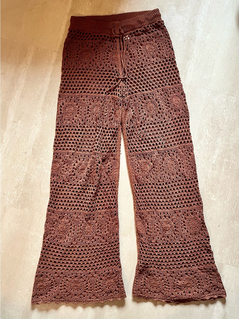Chocolate Crochet Pants